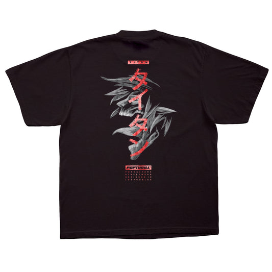 Attack on Titan t-shirt. Black loose fit t-shirt with an Attack on Titan inspired graphic on the back.