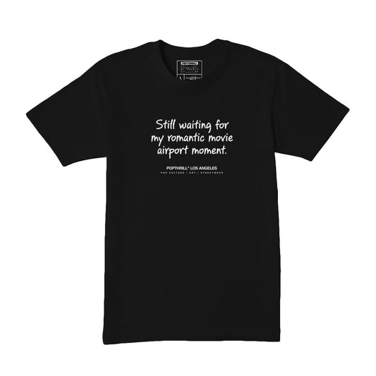 Black t-shirt with a movie scene.