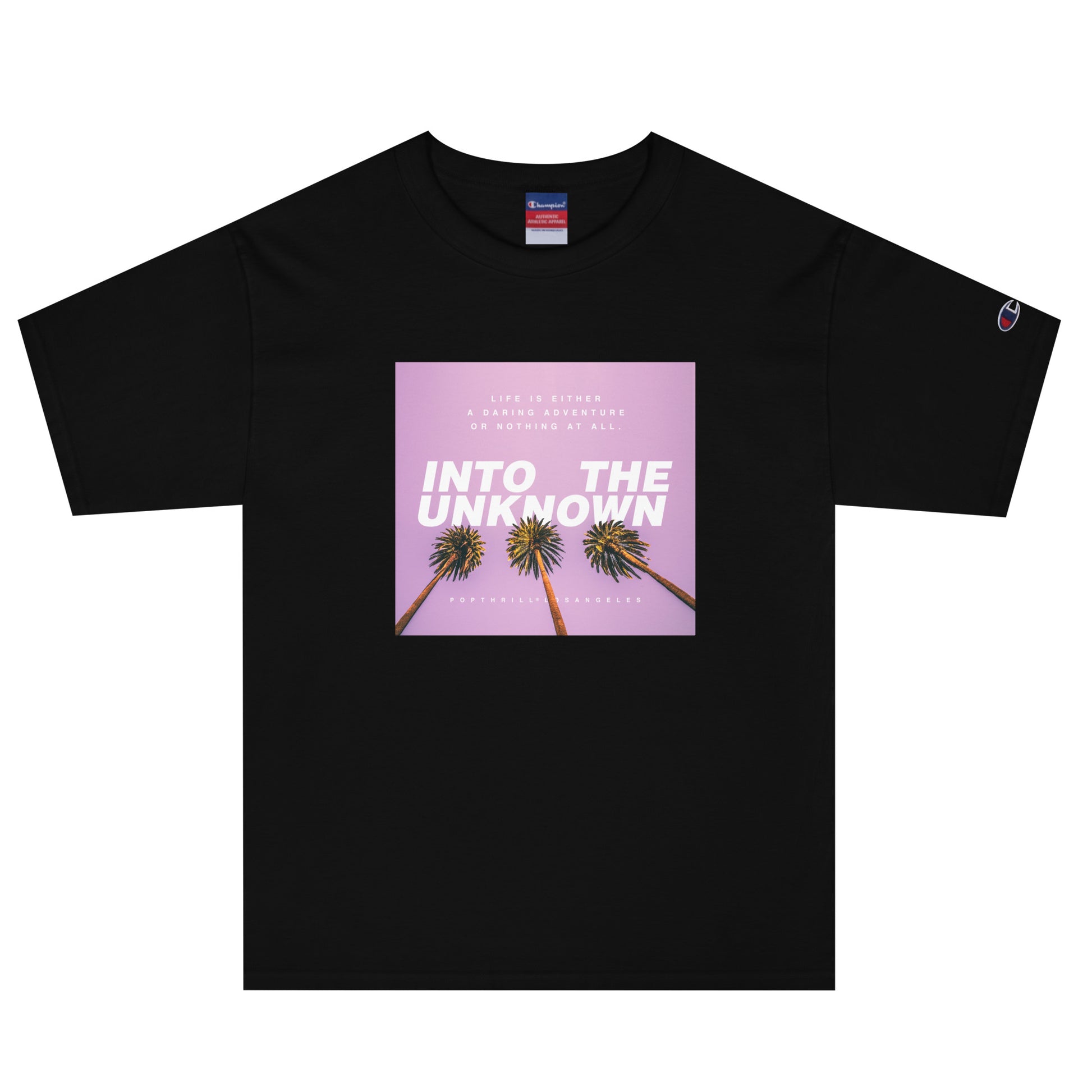CHAMPION x POPTHRILL® MENS T-SHIRT - INTO THE UNKNOWN – Popthrill